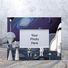 Alien Astronaut Scene White Tabletop Photo Frame 4 x6  by Bedest