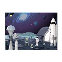 Alien Astronaut Scene Crystal Sticker (a4) by Bedest