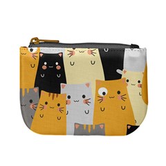 Seamless Pattern Cute Cat Cartoons Mini Coin Purse by Bedest