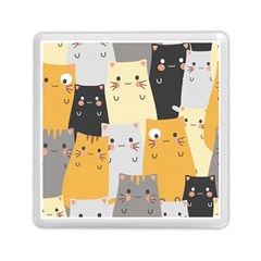 Seamless Pattern Cute Cat Cartoons Memory Card Reader (square) by Bedest