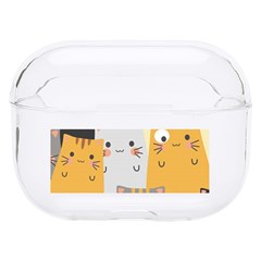 Seamless Pattern Cute Cat Cartoons Hard Pc Airpods Pro Case by Bedest