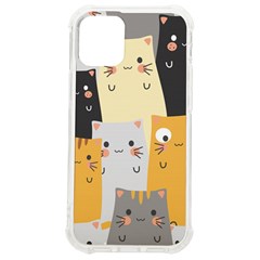 Seamless Pattern Cute Cat Cartoons Iphone 12 Mini Tpu Uv Print Case	 by Bedest