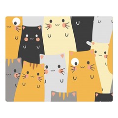 Seamless Pattern Cute Cat Cartoons Premium Plush Fleece Blanket (large) by Bedest