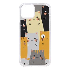 Seamless Pattern Cute Cat Cartoons Iphone 14 Tpu Uv Print Case by Bedest