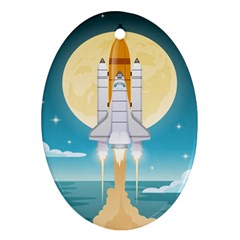 Space Exploration Illustration Ornament (oval) by Bedest