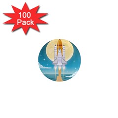 Space Exploration Illustration 1  Mini Magnets (100 Pack)  by Bedest