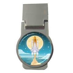 Space Exploration Illustration Money Clips (round)  by Bedest