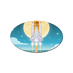 Space Exploration Illustration Sticker Oval (100 Pack) by Bedest