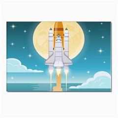 Space Exploration Illustration Postcard 4 x 6  (pkg Of 10) by Bedest