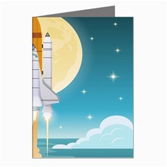 Space Exploration Illustration Greeting Cards (pkg Of 8) by Bedest