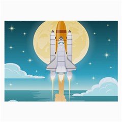 Space Exploration Illustration Large Glasses Cloth (2 Sides) by Bedest