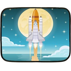 Space Exploration Illustration Fleece Blanket (mini) by Bedest