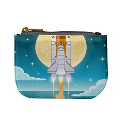 Space Exploration Illustration Mini Coin Purse by Bedest