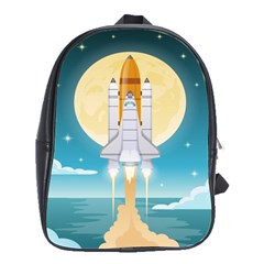 Space Exploration Illustration School Bag (large) by Bedest