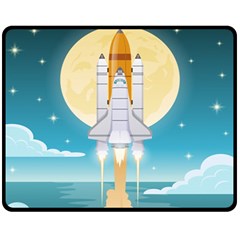 Space Exploration Illustration Fleece Blanket (medium) by Bedest