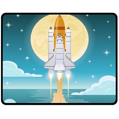 Space Exploration Illustration Two Sides Fleece Blanket (medium) by Bedest