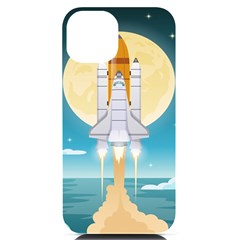 Space Exploration Illustration Iphone 14 Black Uv Print Case by Bedest