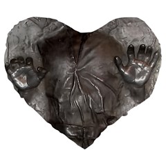 Han Solo In Carbonite Large 19  Premium Flano Heart Shape Cushions by Sarkoni