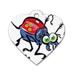 Bug Black Insect Animal Dog Tag Heart (one Side) by Sarkoni