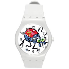 Bug Black Insect Animal Round Plastic Sport Watch (m) by Sarkoni