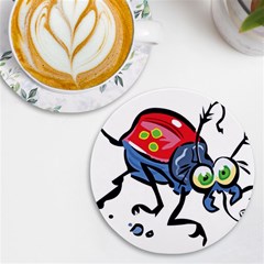 Bug Black Insect Animal UV Print Round Tile Coaster