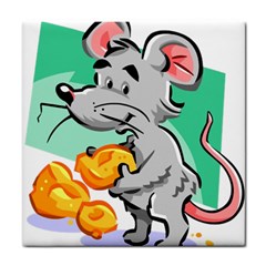 Mouse Cheese Tail Rat Mice Hole Tile Coaster by Sarkoni