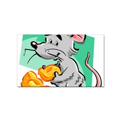 Mouse Cheese Tail Rat Mice Hole Sticker (rectangular) by Sarkoni