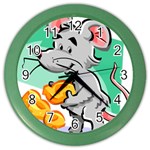 Mouse Cheese Tail Rat Mice Hole Color Wall Clock Front