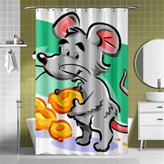 Mouse Cheese Tail Rat Mice Hole Shower Curtain 48  X 72  (small)  by Sarkoni