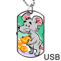 Mouse Cheese Tail Rat Mice Hole Dog Tag Usb Flash (one Side) by Sarkoni