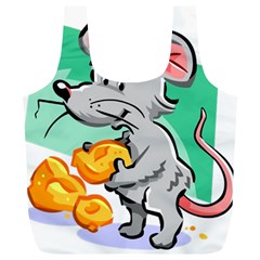 Mouse Cheese Tail Rat Mice Hole Full Print Recycle Bag (xl) by Sarkoni