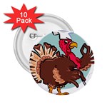 Turkey Chef Cooking Food Cartoon 2.25  Buttons (10 pack)  Front