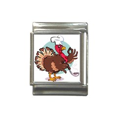 Turkey Chef Cooking Food Cartoon Italian Charm (13mm) by Sarkoni