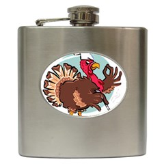 Turkey Chef Cooking Food Cartoon Hip Flask (6 Oz) by Sarkoni