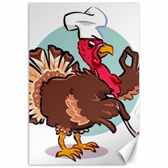 Turkey Chef Cooking Food Cartoon Canvas 12  X 18  by Sarkoni