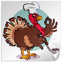 Turkey Chef Cooking Food Cartoon Canvas 20  X 20  by Sarkoni