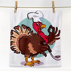 Turkey Chef Cooking Food Cartoon Face Towel by Sarkoni