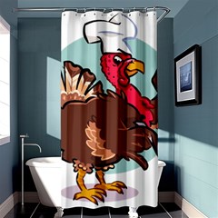 Turkey Chef Cooking Food Cartoon Shower Curtain 36  X 72  (stall)  by Sarkoni