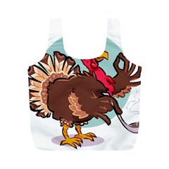 Turkey Chef Cooking Food Cartoon Full Print Recycle Bag (m) by Sarkoni