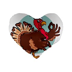 Turkey Chef Cooking Food Cartoon Standard 16  Premium Flano Heart Shape Cushions by Sarkoni