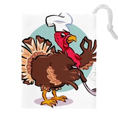 Turkey Chef Cooking Food Cartoon Drawstring Pouch (4xl) by Sarkoni