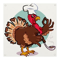 Turkey Chef Cooking Food Cartoon Banner And Sign 3  X 3  by Sarkoni