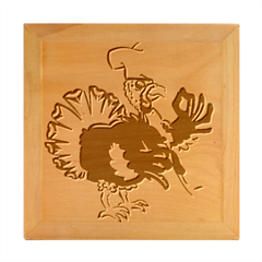 Turkey Chef Cooking Food Cartoon Wood Photo Frame Cube by Sarkoni