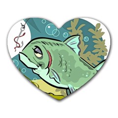 Fish Hook Worm Bait Water Hobby Heart Mousepad by Sarkoni