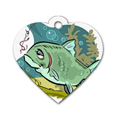 Fish Hook Worm Bait Water Hobby Dog Tag Heart (one Side) by Sarkoni