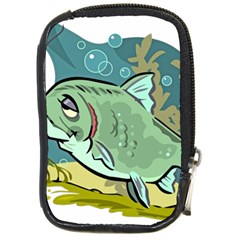 Fish Hook Worm Bait Water Hobby Compact Camera Leather Case by Sarkoni