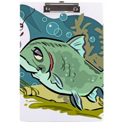 Fish Hook Worm Bait Water Hobby A4 Acrylic Clipboard by Sarkoni