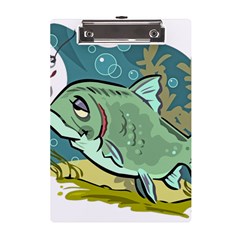 Fish Hook Worm Bait Water Hobby A5 Acrylic Clipboard by Sarkoni