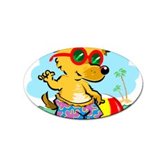 Beach Chihuahua Dog Pet Animal Sticker (oval) by Sarkoni