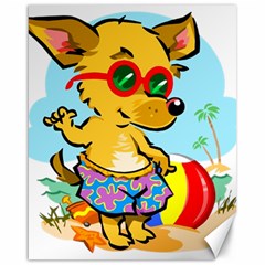 Beach Chihuahua Dog Pet Animal Canvas 16  X 20  by Sarkoni